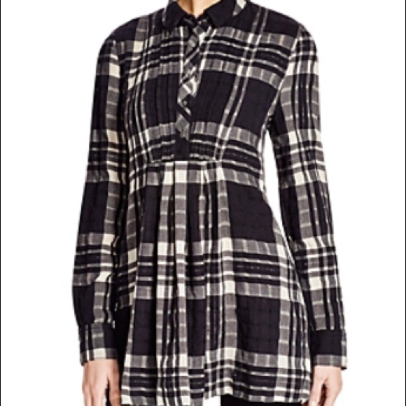 NWT Free People plaid baby blues tunic babydoll - Picture 3 of 7